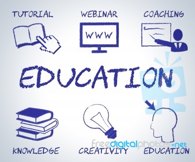 Education Online Indicates Web Site And Educated Stock Image