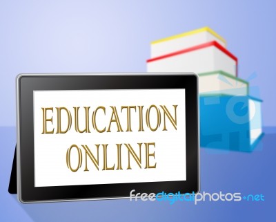 Education Online Means Web Site And Book Stock Image