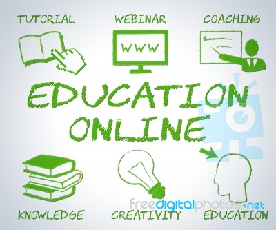 Education Online Means Web Site And Educate Stock Image