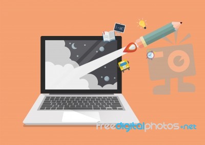 Education Online Or E-learning Concept Stock Image