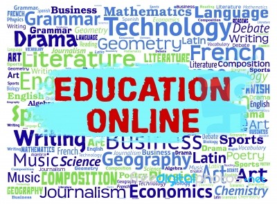 Education Online Represents Web Site And Learning Stock Image