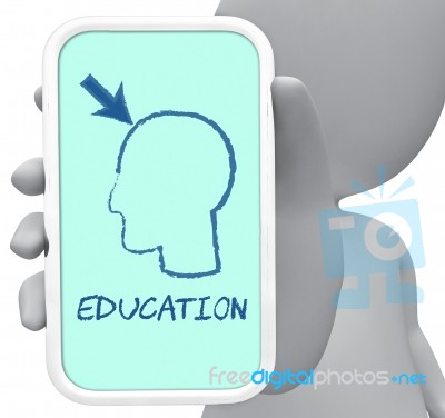 Education Online Shows Studying And Development 3d Rendering Stock Image