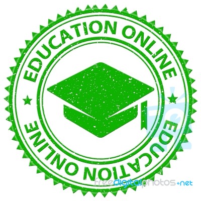 Education Online Shows Web Site And Educated Stock Image