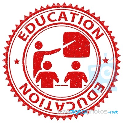 Education Stamp Shows Study Educate And Print Stock Image