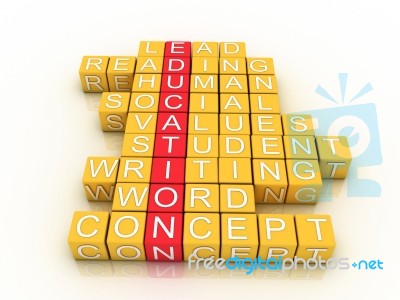 Education Toy Blocks (colorful Cubes Buzzword Series) Stock Image