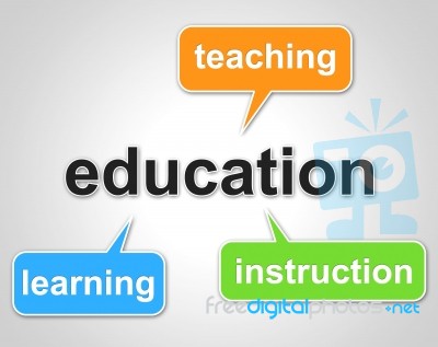 Education Words Represents Learning Tutoring And Schooling Stock Image