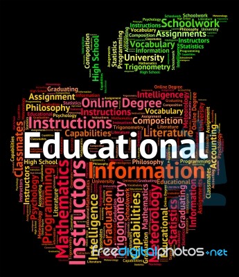 Educational Word Indicating Develop Words And Educating Stock Image