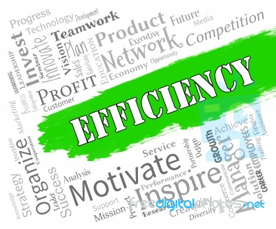 Efficiency Words Indicates Improve Effectiveness And Productivit… Stock Image