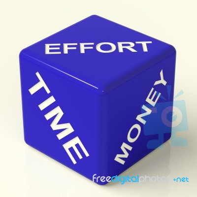 Effort Time Money Dice Stock Image