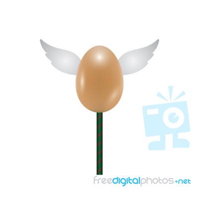 Egg Fly Wing Lollipop Sweet Realistic Design  Illustration Stock Image