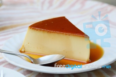 Egg Pudding Stock Photo