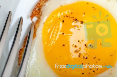 Egg Sunny Side Up Stock Photo