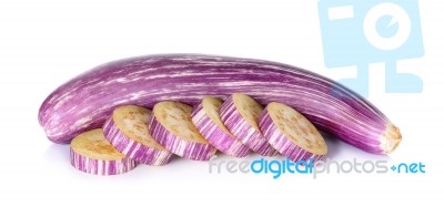 Eggplant Isolated On A White Background Stock Photo