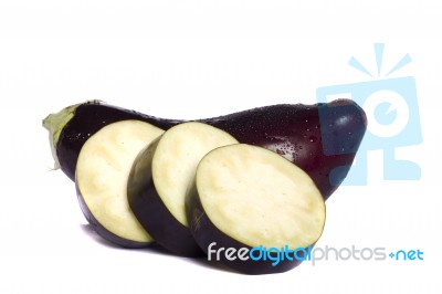 Eggplant On White Background Stock Photo