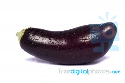 Eggplant On White Background Stock Photo