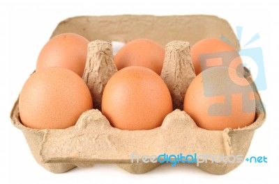 Eggs In Box Stock Photo