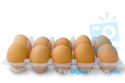 Eggs In Plastic Pack Stock Photo