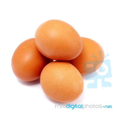 Eggs Isolated On White Background Stock Photo