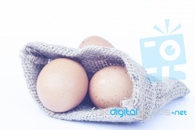 Eggs Isolated On White Background Stock Photo