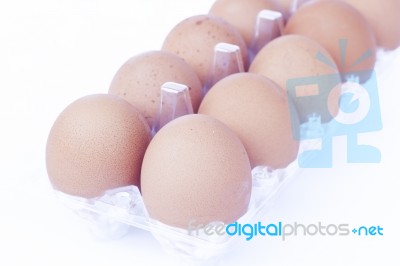 Eggs Isolated On White Background Stock Photo