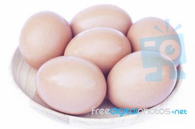 Eggs Isolated On White Background Stock Photo