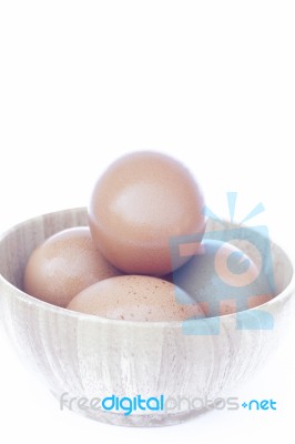 Eggs Isolated On White Background Stock Photo