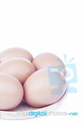 Eggs Isolated On White Background Stock Photo