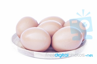 Eggs Isolated On White Background Stock Photo