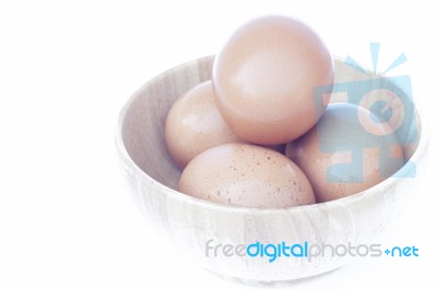 Eggs Isolated On White Background Stock Photo