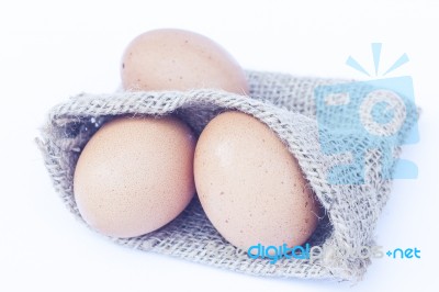 Eggs Isolated On White Background Stock Photo