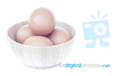 Eggs Isolated On White Background Stock Photo