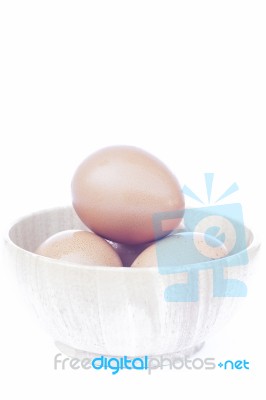 Eggs Isolated On White Background Stock Photo