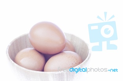 Eggs Isolated On White Background Stock Photo