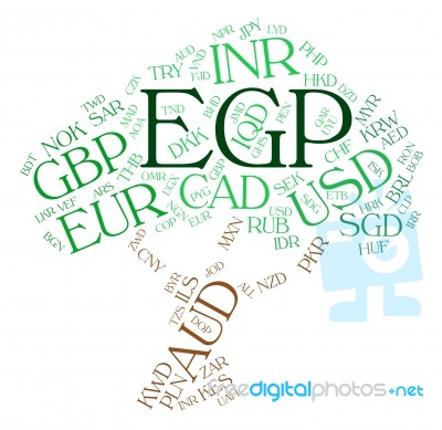 Egp Currency Represents Foreign Exchange And Coin Stock Image