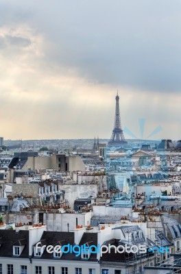 Eiffel Tower At Sunset Stock Photo