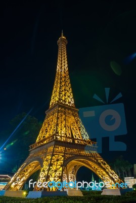 Eiffel Tower Replica In Mini Siam Stock Photo