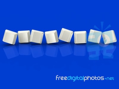 Eight Blank Tiles Show Background For 8 Letter Word Stock Image