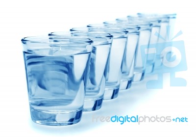 Eight Glass Of Water Stock Photo