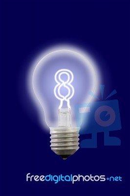 Eight Number Glow Inner Electric Lamp Stock Photo