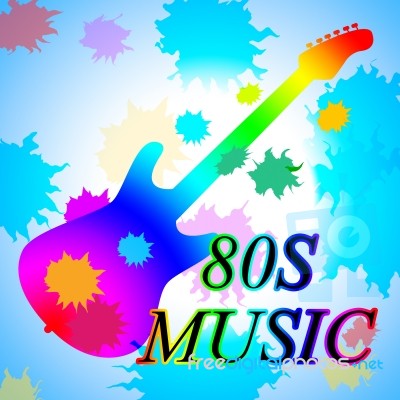 Eighties Music Shows Acoustic Music And Soundtrack Stock Image