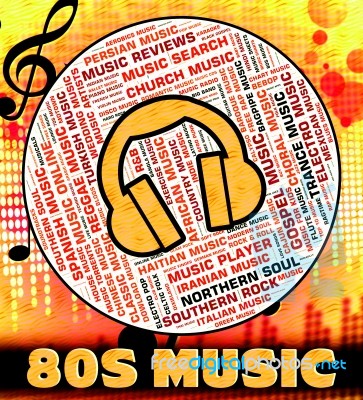 Eighties Music Shows Sound Track And Harmonies Stock Image