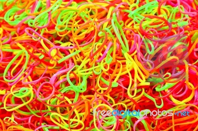 Elastic Bands Close Up Stock Photo