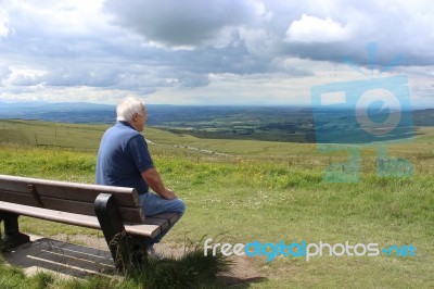 Elderly Contemplation Stock Photo