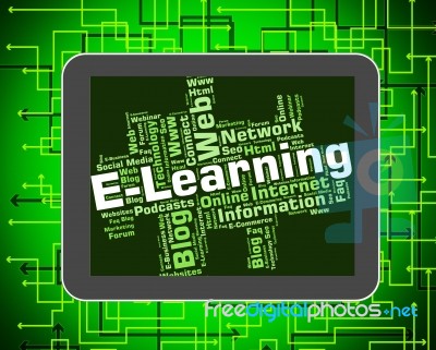 Elearning Word Means World Wide Web And College Stock Image