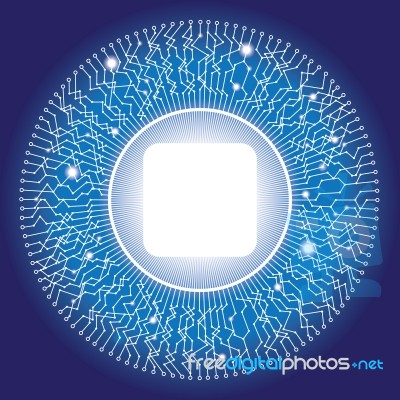 Electonic Circular Circuit Design With Copyspace Stock Image