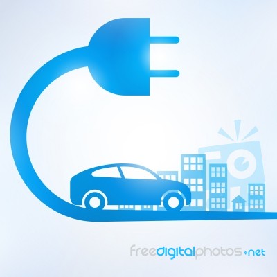 Electric Car And Electrical Charging Station Symbol Icon Stock Image