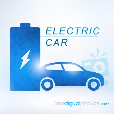 Electric Car And Electrical Charging Station Symbol Icon Stock Image