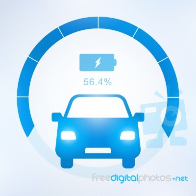 Electric Car And Electrical Charging Station Symbol Icon Stock Image