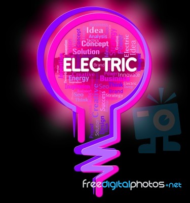 Electric Lightbulb Represents Power Source And Energy Stock Image