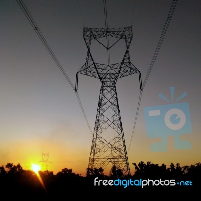 Electric Pylon Stock Photo